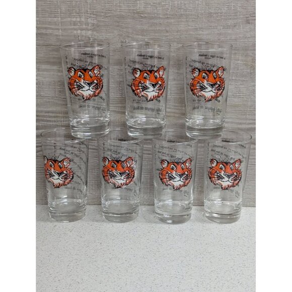 Seven (7) Vintate Esso/Exxon Tony the Tiger Highball Glasses - Picture 1 of 4